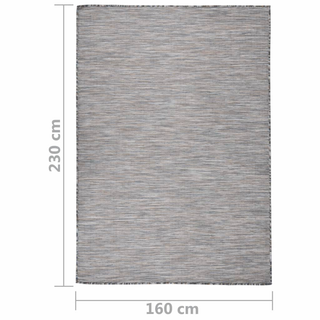 vidaXL Outdoor Flatweave Rug 160x230 cm Brown and Blue - Giant Lobelia