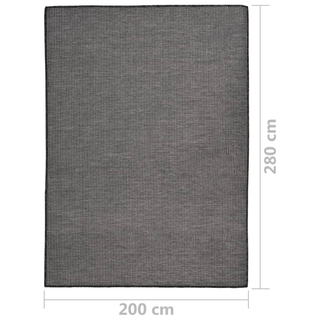 vidaXL Outdoor Flatweave Rug 200x280 cm Grey - Giant Lobelia