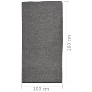 vidaXL Outdoor Flatweave Rug 100x200 cm Grey - Giant Lobelia