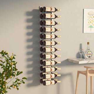 vidaXL Wall Mounted Wine Rack for 24 Bottles White Iron - Giant Lobelia