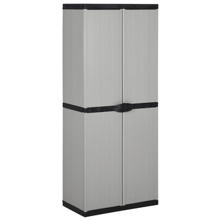 Garden Storage Cabinet with 3 Shelves Grey&Black 68x40x168 cm - Giant Lobelia