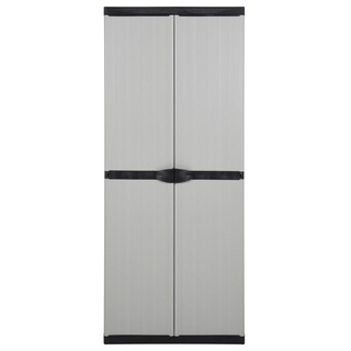 Garden Storage Cabinet with 3 Shelves Grey&Black 68x40x168 cm - Giant Lobelia