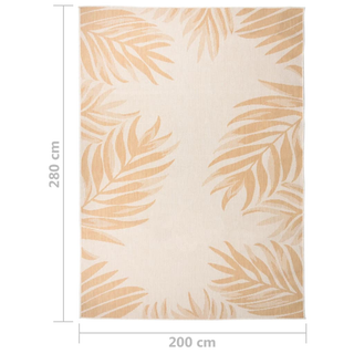 vidaXL Outdoor Flatweave Rug 200x280 cm Leaf Pattern - Giant Lobelia