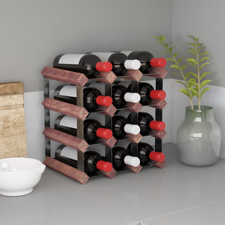 Wine Rack for 12 Bottles Brown Solid Wood Pine - Giant Lobelia