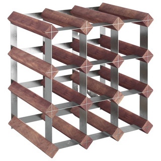 Wine Rack for 12 Bottles Brown Solid Wood Pine - Giant Lobelia