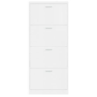 vidaXL Shoe Cabinet High Gloss White 59x17x150 cm Engineered Wood - Giant Lobelia