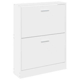 vidaXL Shoe Cabinet White 59x17x81 cm Engineered Wood - Giant Lobelia