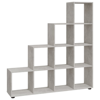 Staircase Bookcase Concrete Grey 142 cm Engineered Wood - Giant Lobelia