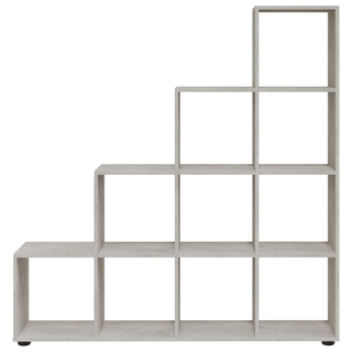 Staircase Bookcase Concrete Grey 142 cm Engineered Wood - Giant Lobelia