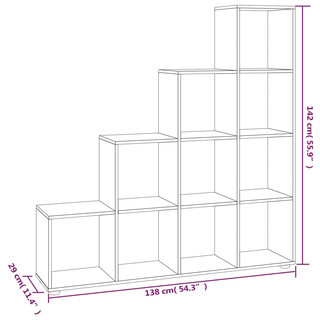 Staircase Bookcase Concrete Grey 142 cm Engineered Wood - Giant Lobelia