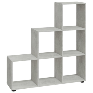 Staircase Bookcase Concrete Grey 107 cm Engineered Wood - Giant Lobelia