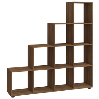 Staircase Bookcase Brown Oak 142 cm Engineered Wood - Giant Lobelia