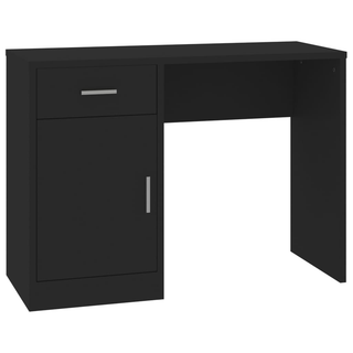 vidaXL Desk with Drawer&Cabinet Black 100x40x73 cm Engineered Wood - Giant Lobelia