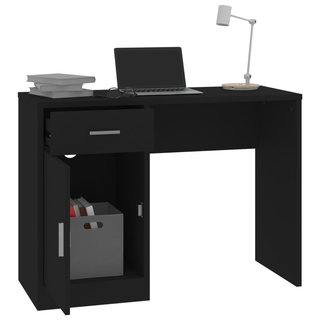 vidaXL Desk with Drawer&Cabinet Black 100x40x73 cm Engineered Wood - Giant Lobelia