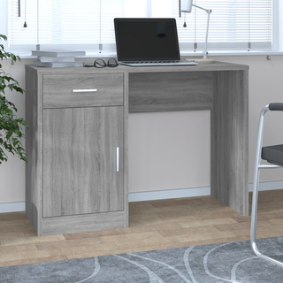 vidaXL Desk with Drawer&Cabinet Grey Sonoma 100x40x73 cm Engineered Wood - Giant Lobelia