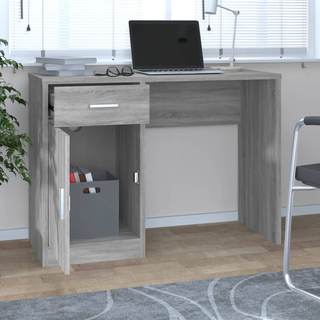 vidaXL Desk with Drawer&Cabinet Grey Sonoma 100x40x73 cm Engineered Wood - Giant Lobelia