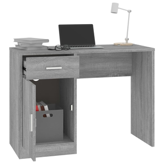 vidaXL Desk with Drawer&Cabinet Grey Sonoma 100x40x73 cm Engineered Wood - Giant Lobelia