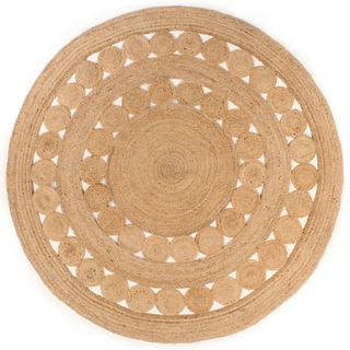 Area Rug Braided Design Jute 210 cm Round - Giant Lobelia