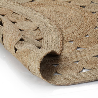 Area Rug Braided Design Jute 180 cm Round - Giant Lobelia