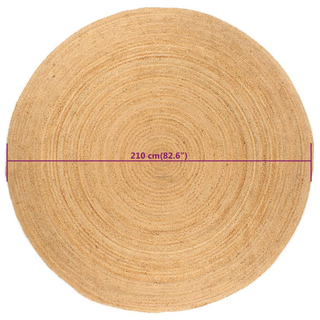 Area Rug Braided Jute 210 cm Round - Giant Lobelia