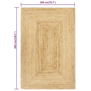 vidaXL Handmade Rug Jute 200x300 cm - Giant Lobelia