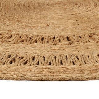 Area Rug Hand-braided Jute 120 cm Round - Giant Lobelia