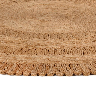 Area Rug Hand-braided Jute 150 cm Round - Giant Lobelia