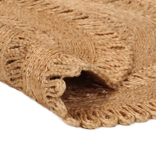 Area Rug Hand-braided Jute 150 cm Round - Giant Lobelia