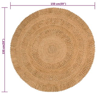 Area Rug Hand-braided Jute 150 cm Round - Giant Lobelia