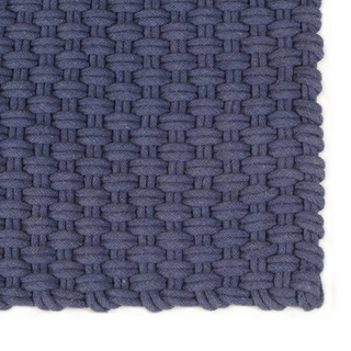 vidaXL Rug Rectangular Navy Blue 180x250 cm Cotton - Giant Lobelia