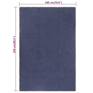 vidaXL Rug Rectangular Navy Blue 180x250 cm Cotton - Giant Lobelia