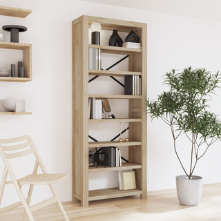 7-Tier Bookcase 80x30x200 cm Solid Wood Acacia - Giant Lobelia