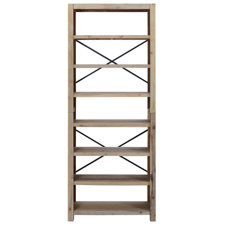 7-Tier Bookcase 80x30x200 cm Solid Wood Acacia - Giant Lobelia