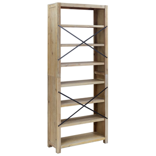 7-Tier Bookcase 80x30x200 cm Solid Wood Acacia - Giant Lobelia