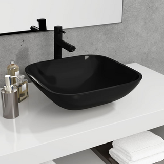 Basin Glass 42x42x14 cm Black - Giant Lobelia