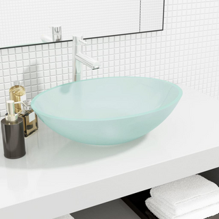 Basin Glass 50x37x14 cm Frosted - Giant Lobelia