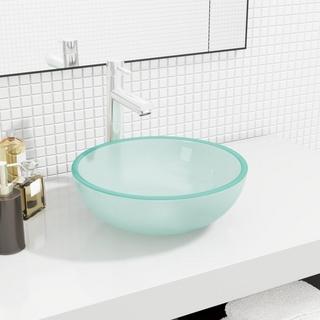 Basin Tempered Glass 35x12 cm Frosted - Giant Lobelia