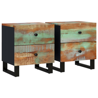 Bedside Cabinets 2 pcs 40x33x46 cm Solid Wood Reclaimed - Giant Lobelia