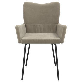 vidaXL Dining Chairs 2 pcs Light Grey Velvet - Giant Lobelia