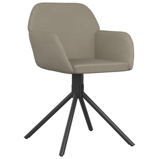 vidaXL Swivel Dining Chairs 2 pcs Light Grey Velvet - Giant Lobelia