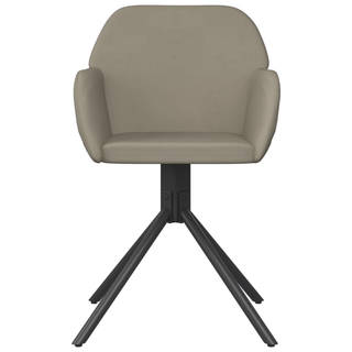 vidaXL Swivel Dining Chairs 2 pcs Light Grey Velvet - Giant Lobelia