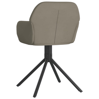 vidaXL Swivel Dining Chairs 2 pcs Light Grey Velvet - Giant Lobelia