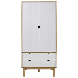 vidaXL Wardrobe OTTA Brown and White 76.5x53x172 cm Solid Wood Pine - Giant Lobelia