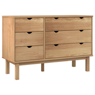 vidaXL Drawer Cabinet OTTA 111x42x73.5cm Solid Wood Pine - Giant Lobelia