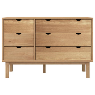 vidaXL Drawer Cabinet OTTA 111x42x73.5cm Solid Wood Pine - Giant Lobelia