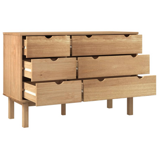 vidaXL Drawer Cabinet OTTA 111x42x73.5cm Solid Wood Pine - Giant Lobelia