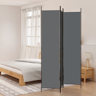 3-Panel Room Divider Anthracite 150x220 cm Fabric - Giant Lobelia