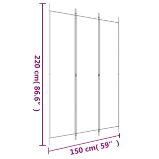 3-Panel Room Divider Anthracite 150x220 cm Fabric - Giant Lobelia