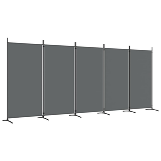 5-Panel Room Divider Anthracite 433x180 cm Fabric - Giant Lobelia