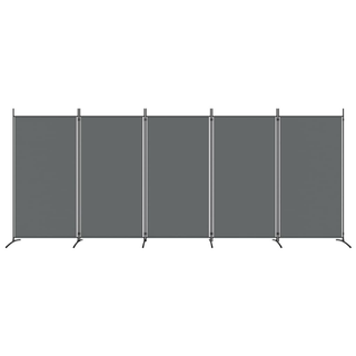 5-Panel Room Divider Anthracite 433x180 cm Fabric - Giant Lobelia